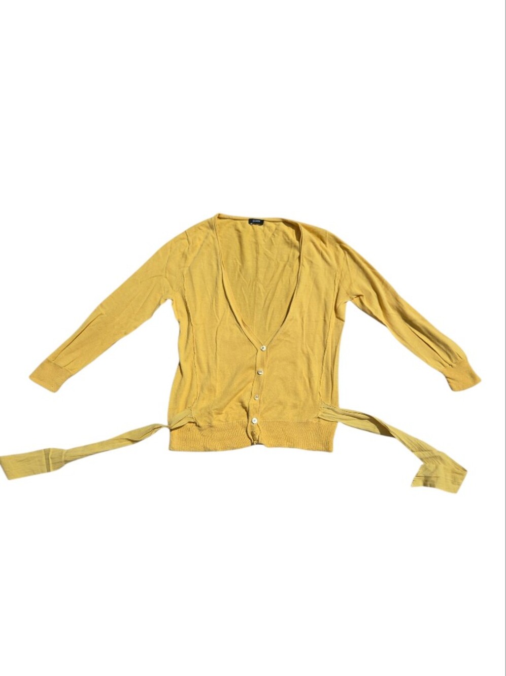 J. Crew Mustard Yellow Wrap Cardigan XS